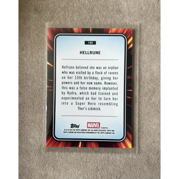 2025 Topps Chrome Marvel Hellrune‎ #199 Card 1st Appearance - Picture 2 of 2